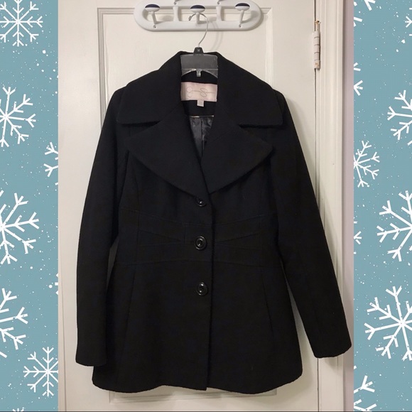 EUC Jessica Simpson Black Pea Coat